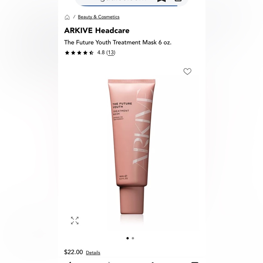 Arkive The Future Youth Hair Treatment Mask 6 oz NEW